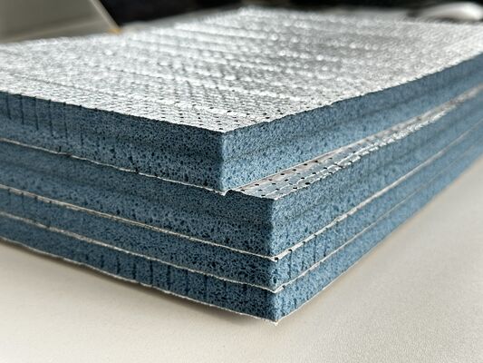 Semi Open Cell Polyolefin PO Acoustic Foam with Aluminum Foil Layer and Adhesive Backing Premium Noise Reduction Insulation Boards Fire Resistant and Easy to Install for Ventilation Systems